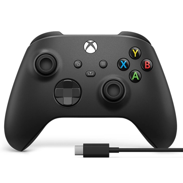 EP229943 Xbox gaming controller with dual analog sticks, directional pad, action buttons, and USB-C cable