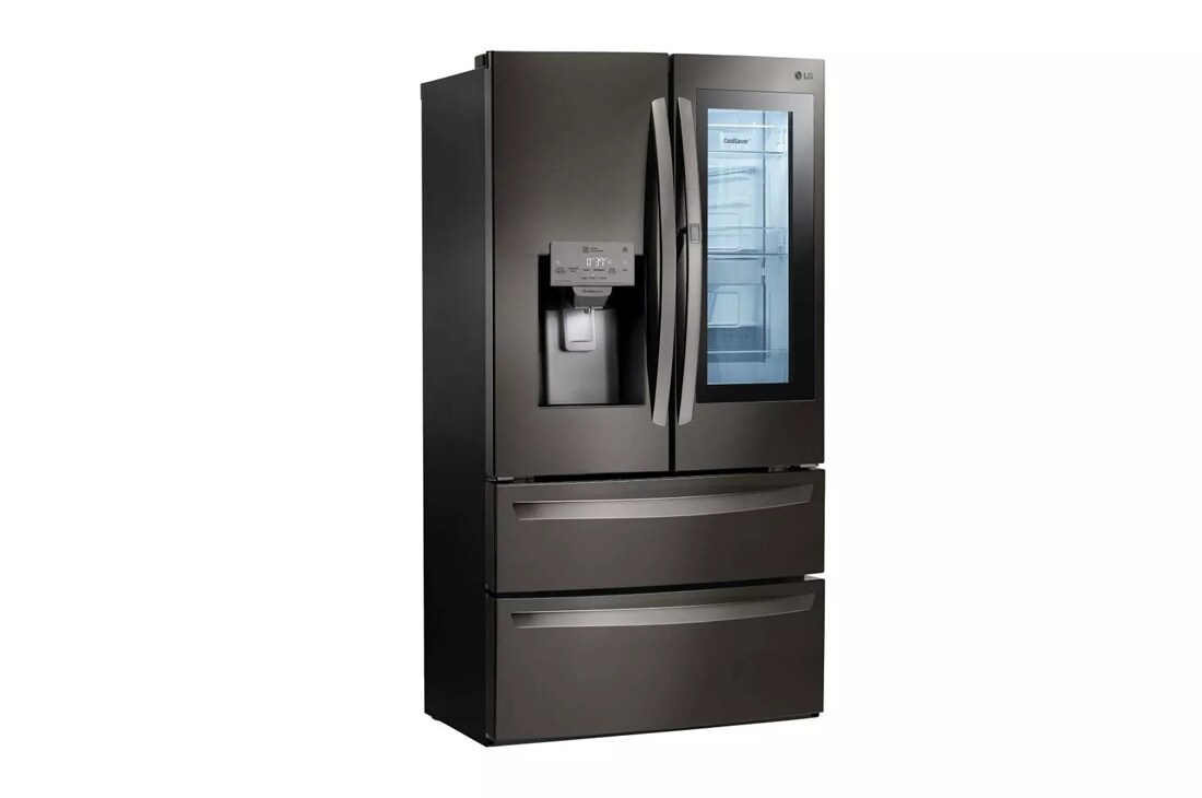 28 cu. ft. instaview door in door refrigerator left side angle view