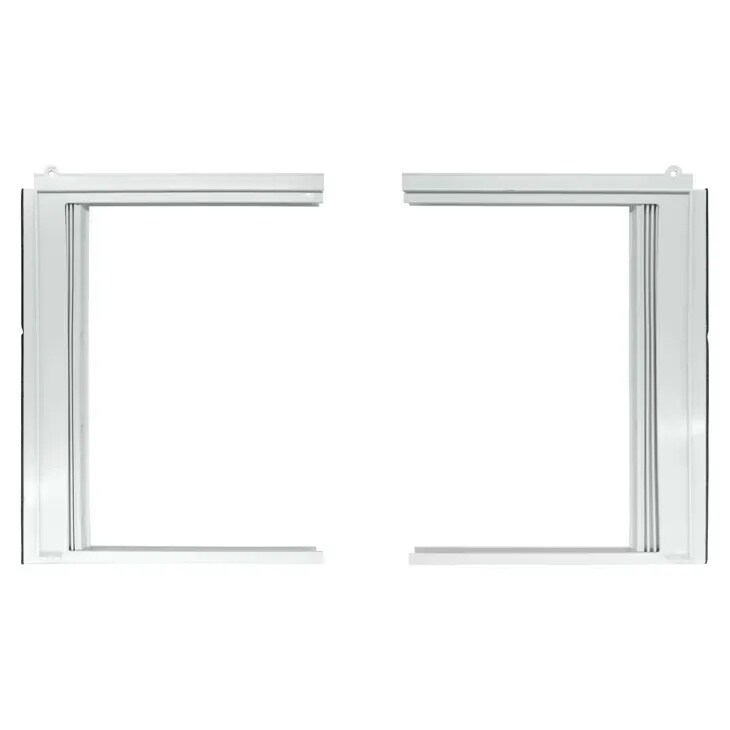 AET73732404 air conditioner window frame adapter kit with white plastic side panels for installation