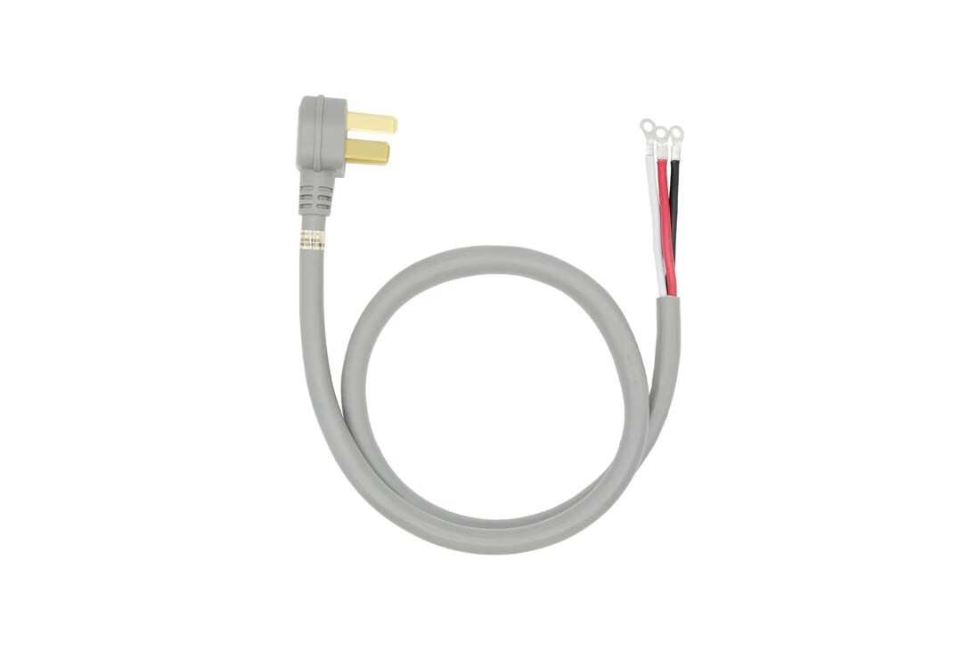 AGF04191002 Kitchen Accessory Power Cord with standard electrical plug on one end and three exposed wire terminals on the other end