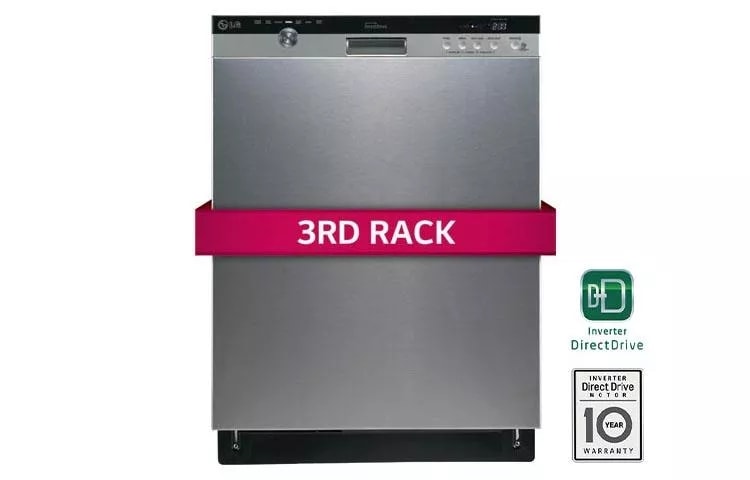 Semi-Integrated Dishwasher with Height-Adjustable 3rd Rack