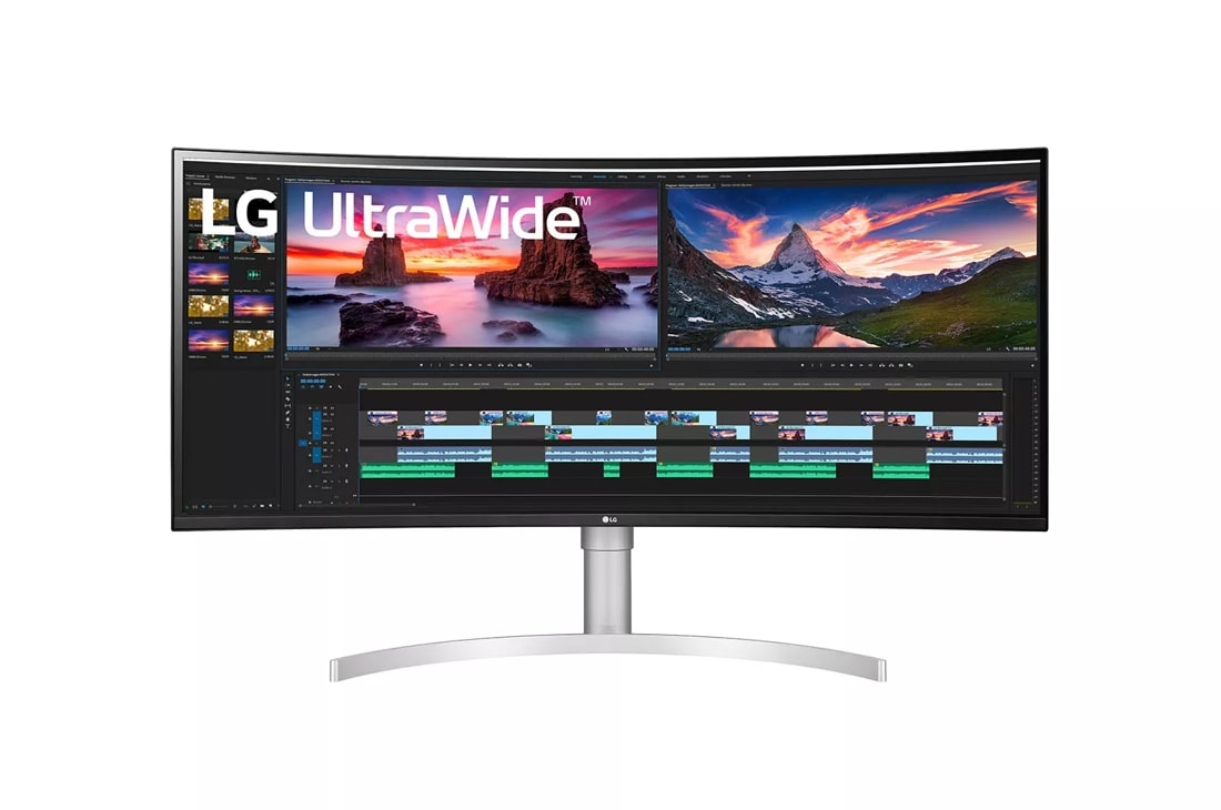 LG 38WN95C-W 38 inch Ultrawide Curved Monitor front view
