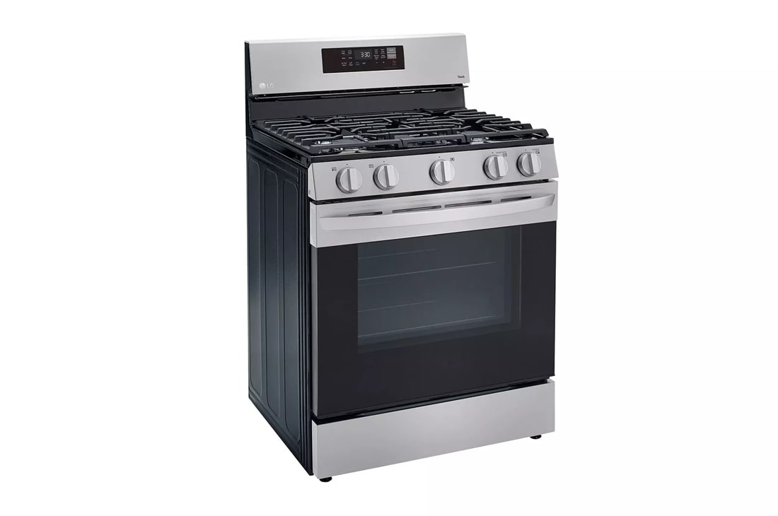 LRGL5825F LG 30 5.8 cu.ft. Wifi Enabled Gas Range with InstaView Window  and AirFry - PrintProof