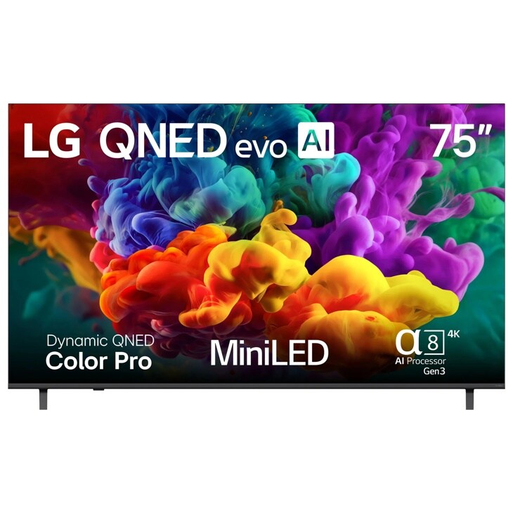 75-Inch LG QNED evo AI 4K TV 75QNED84BUA with Dynamic QNED Color Pro and MiniLED technology - Front View