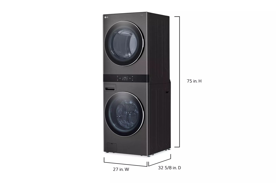 Single Unit Front Load LG WashTower with Center Control 5.0 cu.ft. Washer 7.4 cu.ft. Gas Dryer