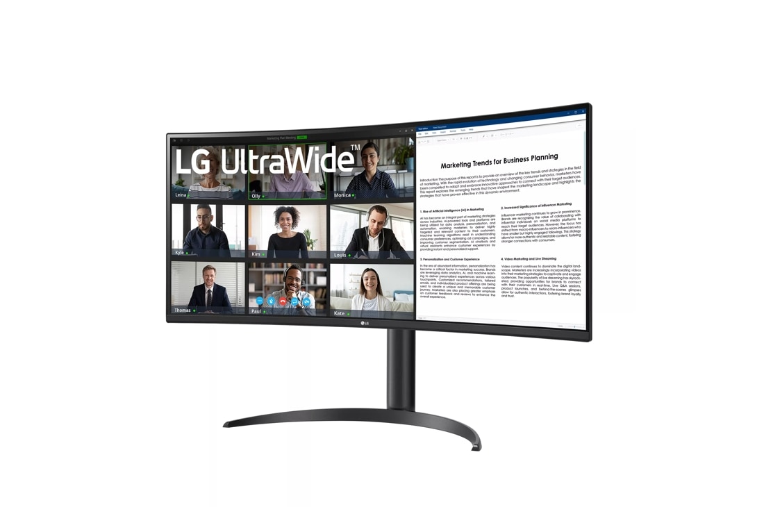 LG UltraWide™ 34WR50QC-B Ecran PC ultra large incurvé 34 - dalle VA  résolution UWQHD (3440x1440), 5ms GtG 100Hz, HDR 10, sRGB 99%, AMD  FreeSync, PBP, inclinable, courbure 1800R : : Informatique