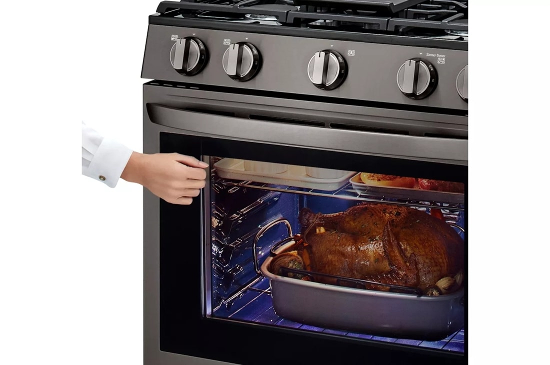 LRGL5825F LG 30 5.8 cu.ft. Wifi Enabled Gas Range with InstaView Window  and AirFry - PrintProof