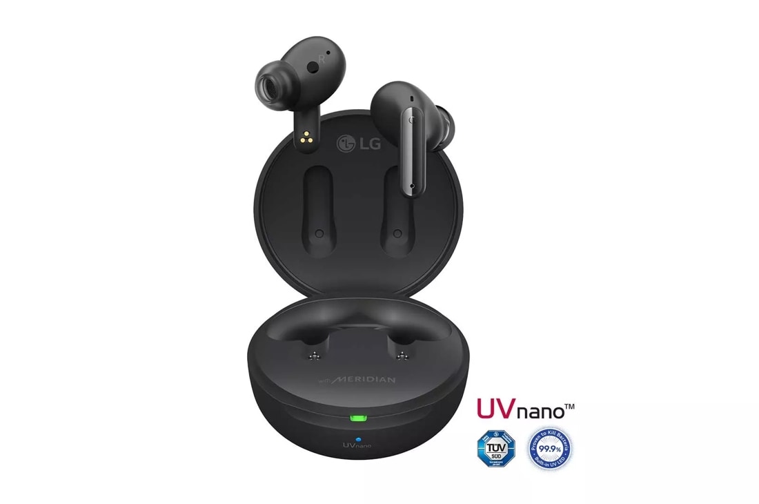 LG TONE Free Cancelling USA UVnano Active True Noise (TONE-FP8-Black) | FP8 - Bluetooth Earbuds LG Wireless