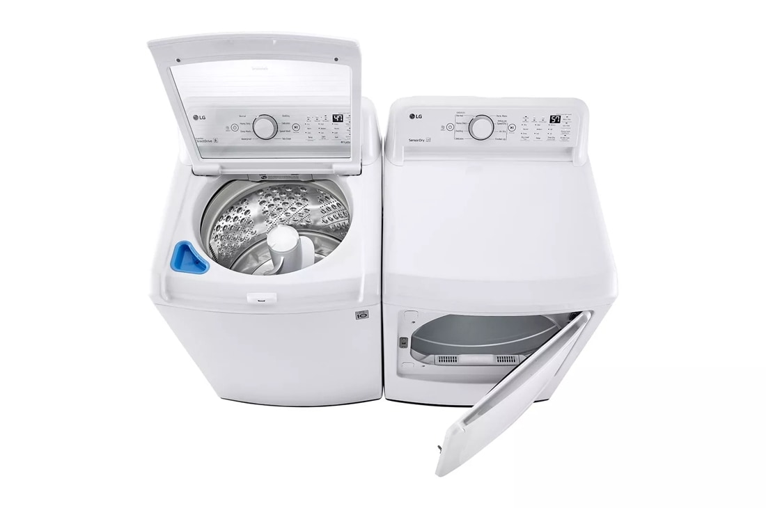 LG WT7005CW 27 Inch Top Load Washer with 4.3 Cu. Ft. Capacity, 4-Way™  Agitator, TurboDrum™ Technology, 6Motion™ Technology, SmartDiagnosis™,  ColdWash™, Deep Fill, Control Lock, and CSA Listed