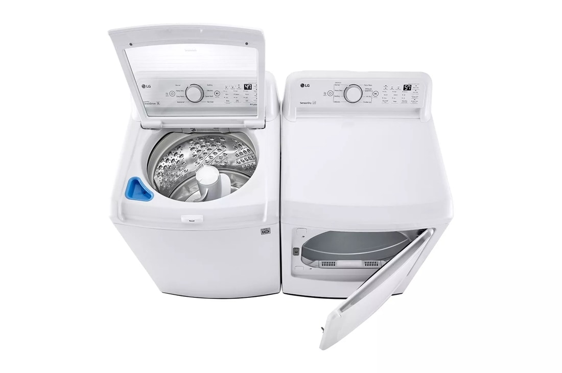 LG LG WT7405CW 5.3 Cu.Ft. Mega Capacity Smart Wi-Fi Enabled Top Load Washer with 4-Way Agitator & TurboWash3D Technology - White