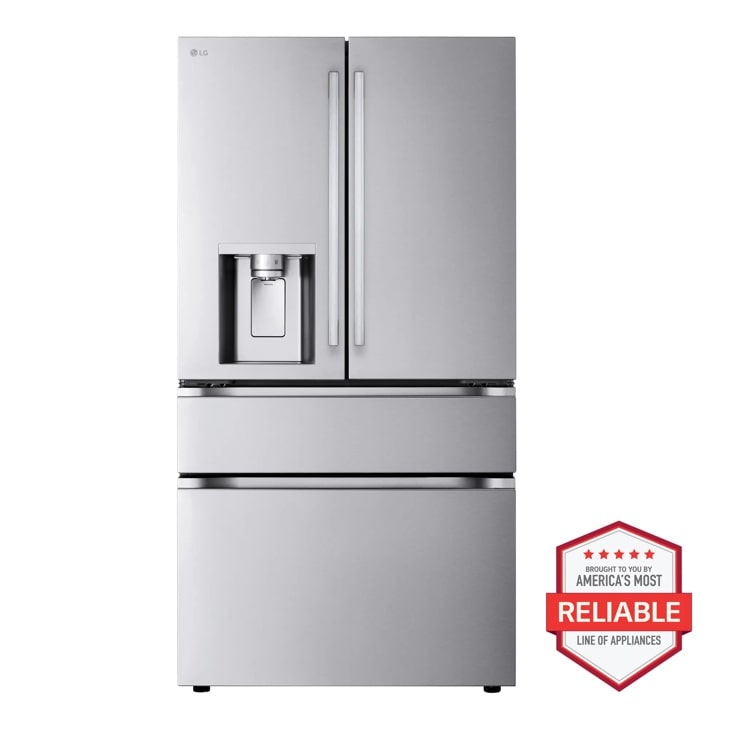 LG 36-in Wide Standard-Depth MAX 28.6 Cu. Ft. 4-Door French Door Smart Refrigerator with Full Convert Drawer