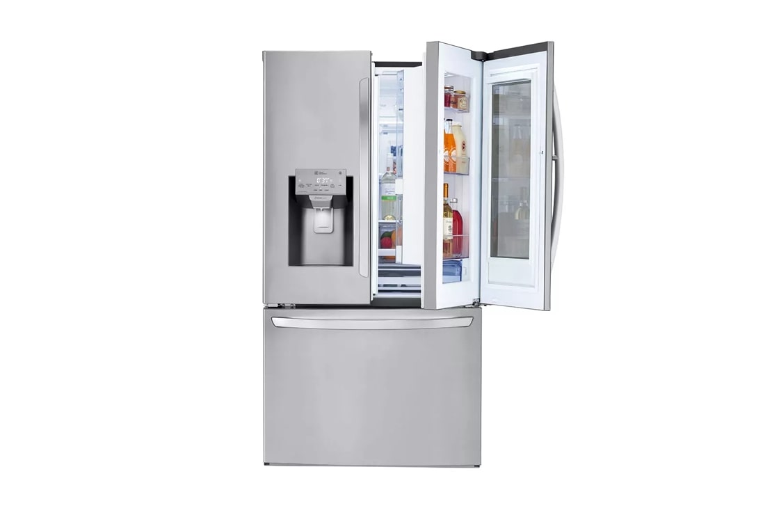 LMXS28596D LG 36 Energy Star Rated French Door Refrigerator with Slim  SpacePlus Ice System and InstaView Door-In-Door - PrintProof Black  Stainless