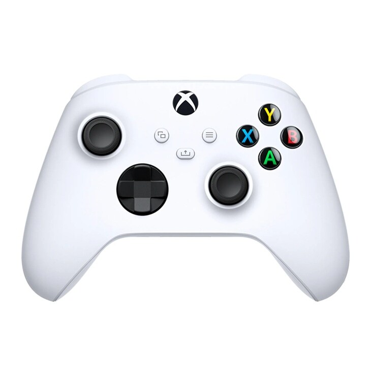Xbox wireless controller EP229919 in white with colorful buttons and dual analog sticks - Front View