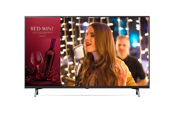 43” UR340C Series UHD Commercial TV front view with infill