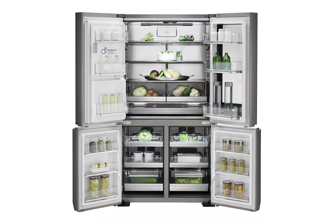 lg signature 23 cu. ft. counter depth refrigerator interior view