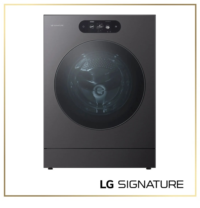 LG WM9901HBA SIGNATURE Front Load Washer with AI Wash in black stainless steel finish - Front View