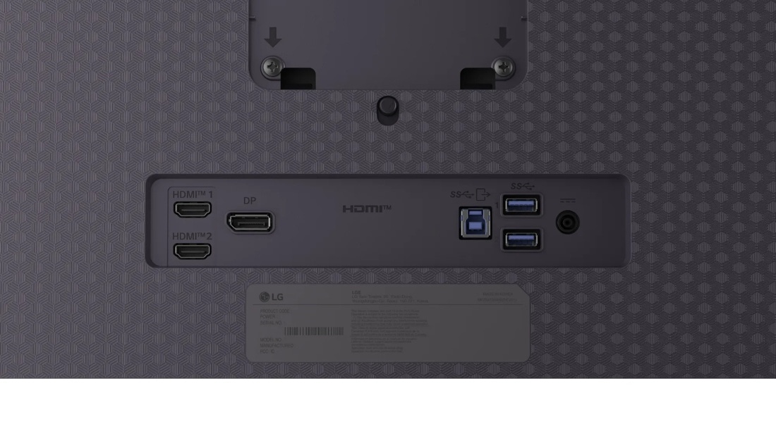 LG 27GX704A-B 27 Monitor – Back View with Ports