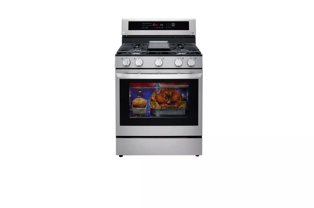 5.8 cu ft. Smart Wi-Fi Enabled True Convection InstaView® Gas Range with  Air Fry