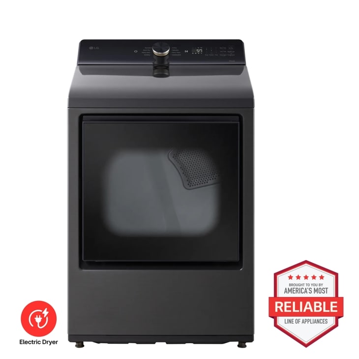 LG DLE8480LE 7.3 Cu. Ft. Smart Electric Dryer with EasyLoad Door in Platinum Black
