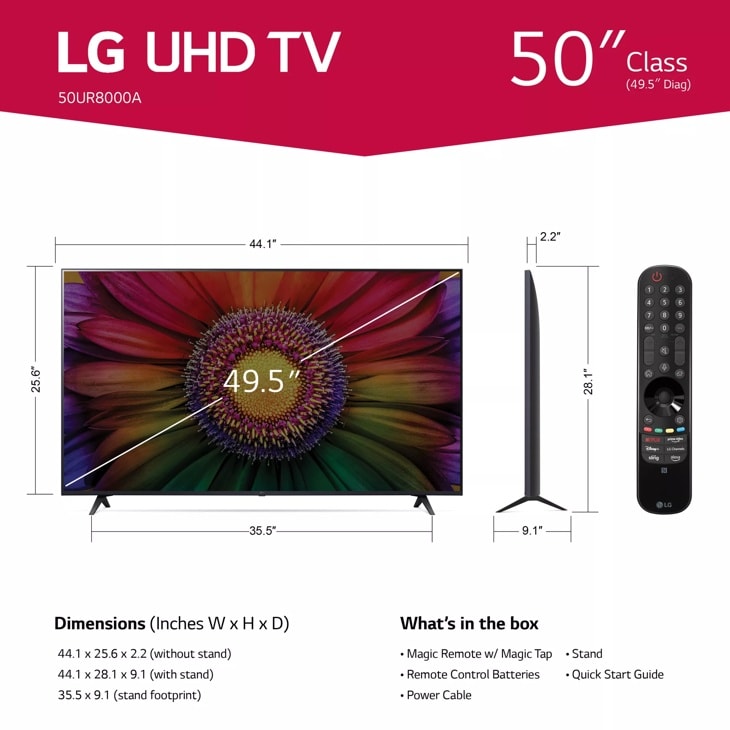 「美品」LG 4Kテレビ　50インチ　50UQ8000PJC LG TV 50 inch 4K 50UQ8000PJC 2022 Model 【公式通販】