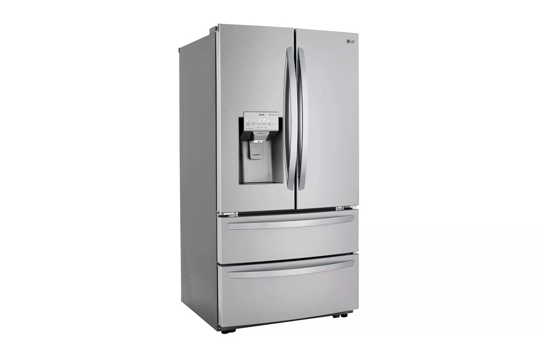 22 cu. ft. counter depth double freezer refrigerator left side angle view