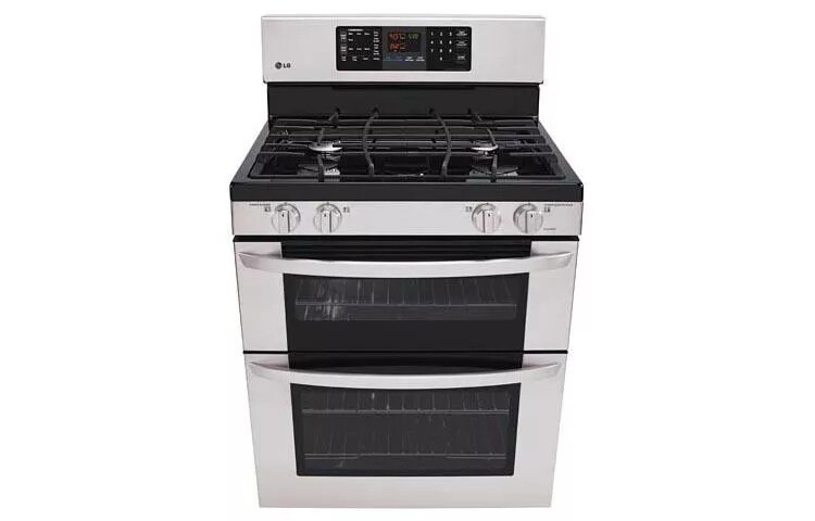6.1 cu. ft. Capacity Gas Double Oven Range with 4 Sealed Gas Burners and EasyClean®