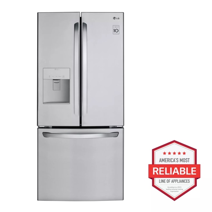 22 cu. ft. french door refrigerator front view 