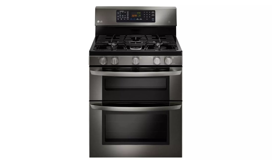 Black gas outlet double oven