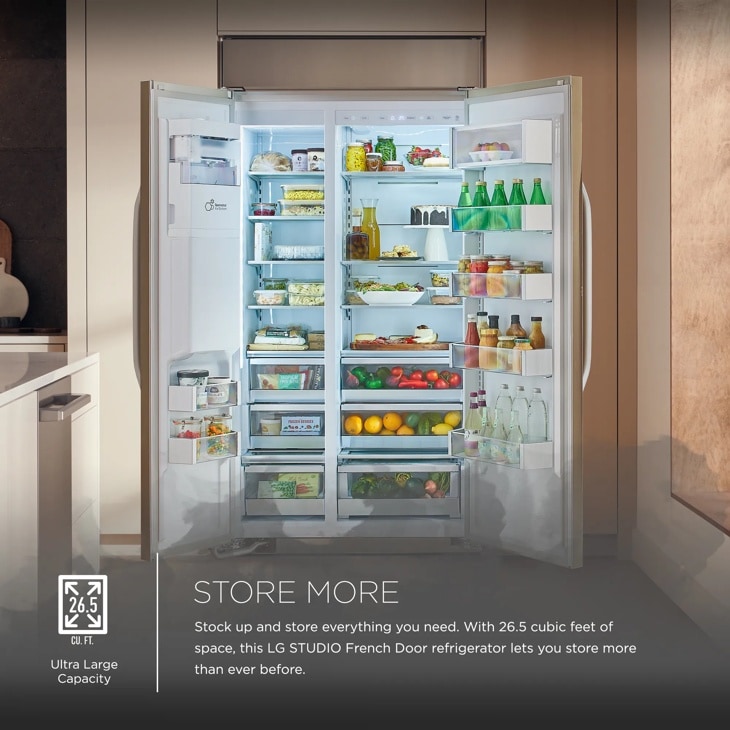 LG STUDIO 26 cu. ft. Side-by-Side Refrigerator - SRSXB2622S