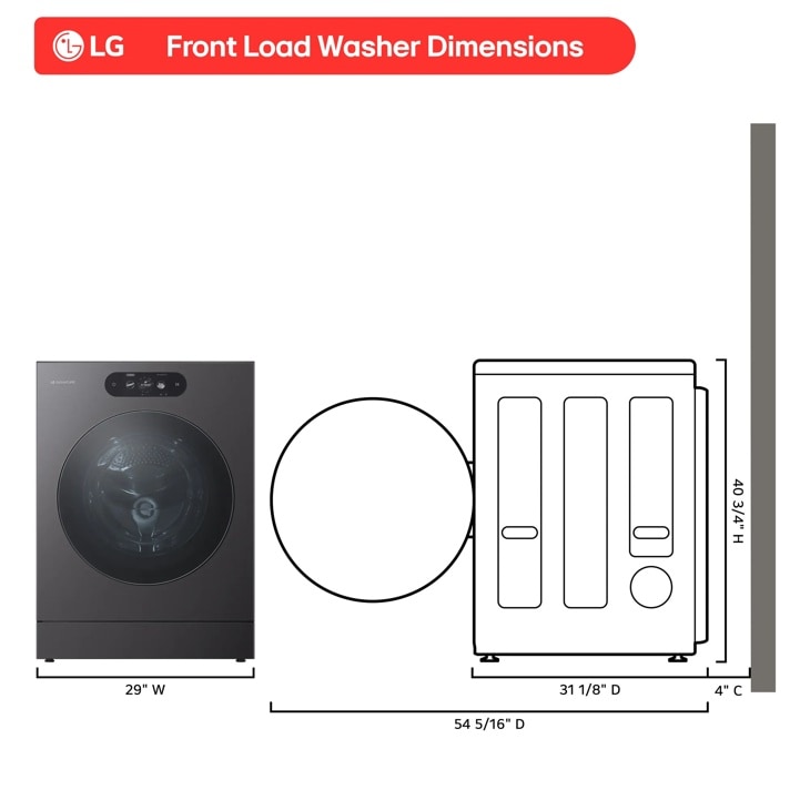 LG SIGNATURE 5.8 cu. ft. Mega Capacity Smart Front Load Washer with Built-In Intelligence, TurboWash® 360°, ezDispense® and Touch LCD Control