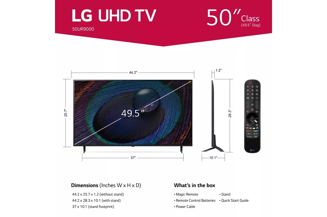  LG 50 pulgadas Class UR9000 Series Alexa Smart TV 4K