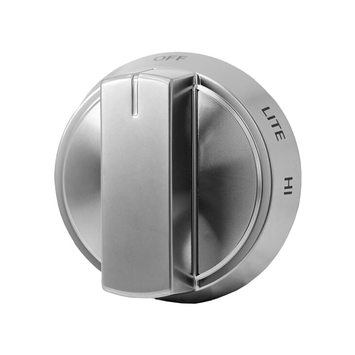 LG AEZ75853755 cooking accessory control knob with OFF LITE and HI settings in stainless steel finish