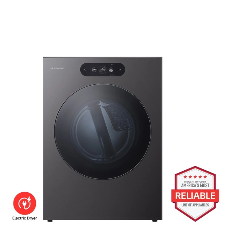 LG DLEX9900B SIGNATURE Electric Dryer Brought to You by Americas Most Reliable Line of Appliances - Front View