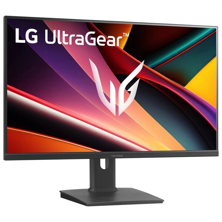 LG 27G64NA-B UltraGear Gaming Monitor with adjustable stand displaying vibrant graphics - Front View