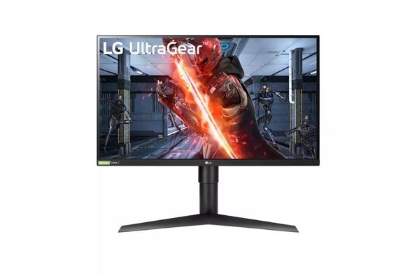 Front view of the 27 Inch LG UltraGear (27GL83A-B) gaming monitor with 144Hz refresh rate and 1ms (GtG) response time