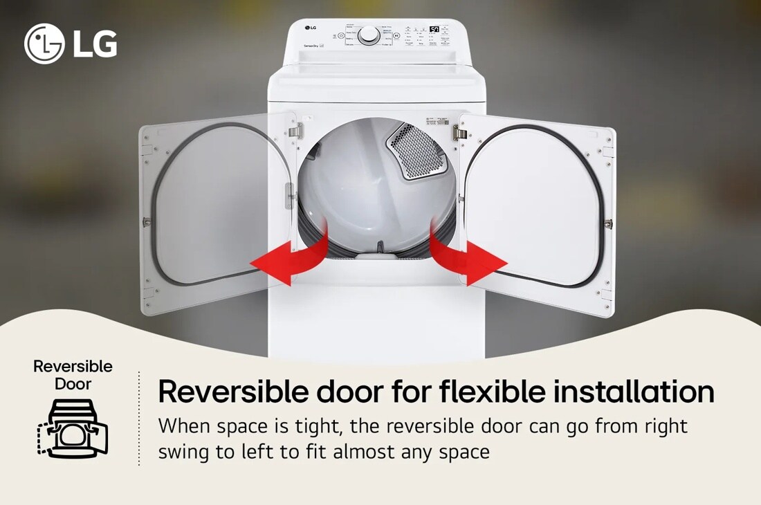 LG
Reversible Door
Reversible door for flexible installation
When space is tight, the reversible door can go from right swing to left to fit almost any space