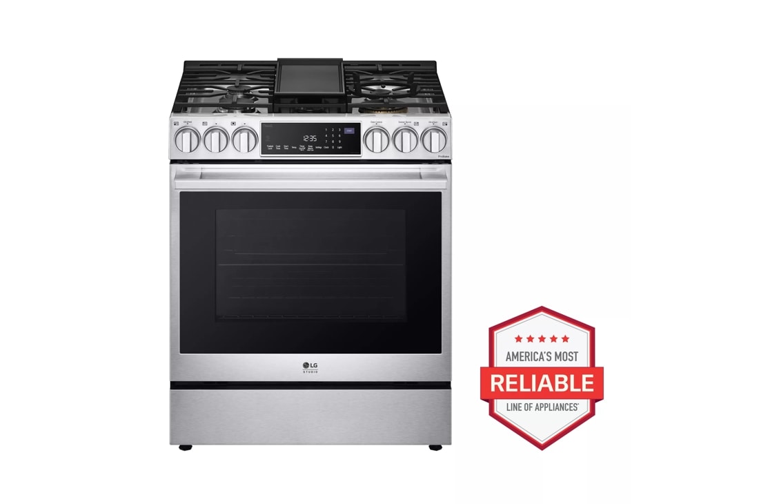 ﻿LG STUDIO 6.3 cu. ft. InstaView® Gas Slide-in Range with ProBake Convection® and Air Fry