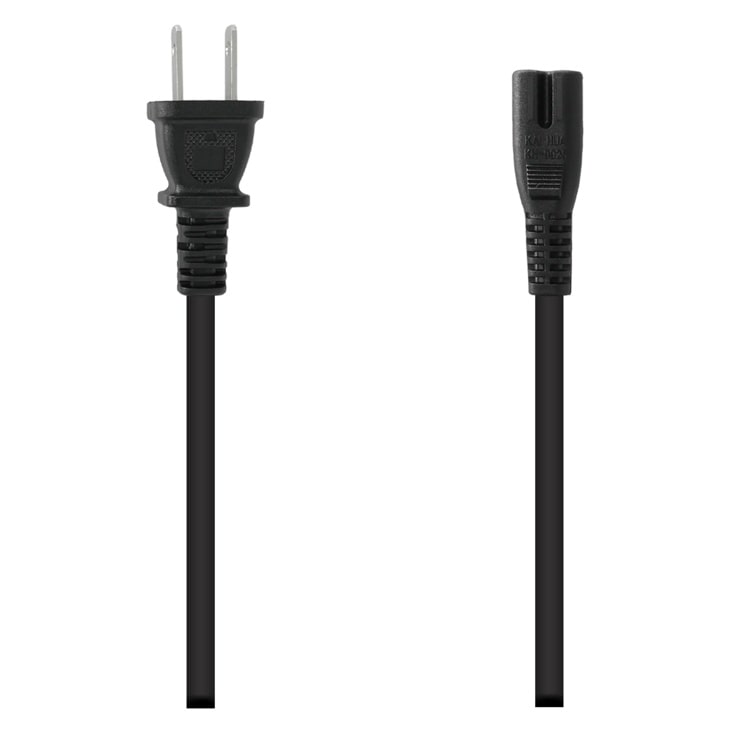 PCS35 black power cord with standard two-prong AC plug and female connector for audio equipment