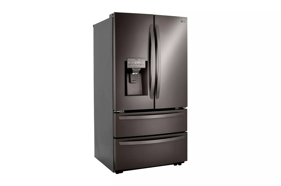 28 cu. ft. double freezer refrigerator left side angle view