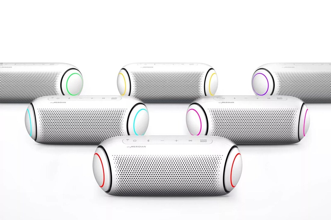 LG XBOOM Go PL7W 白　ワイヤレススピーカー LG XBOOM Go PL5W Portable Bluetooth Speaker with Meridian Audio
