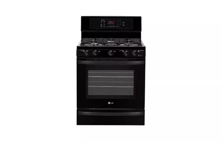 5.4 cu. ft. Capacity Gas Single Oven Range with EvenJet™ Convection System with Essex cabinets in White