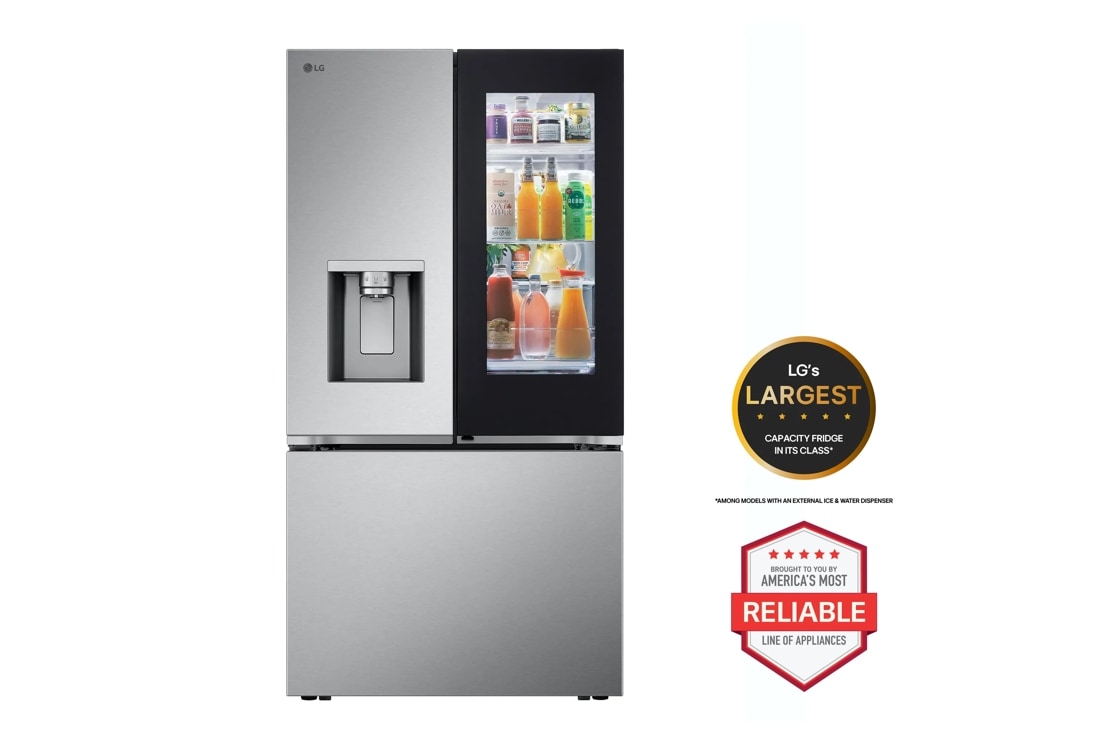 LG's largest capacity fridge in its class* 
*Among models with an external ice & Water Dispenser
Brought to you by America's most Reliable line of appliances.