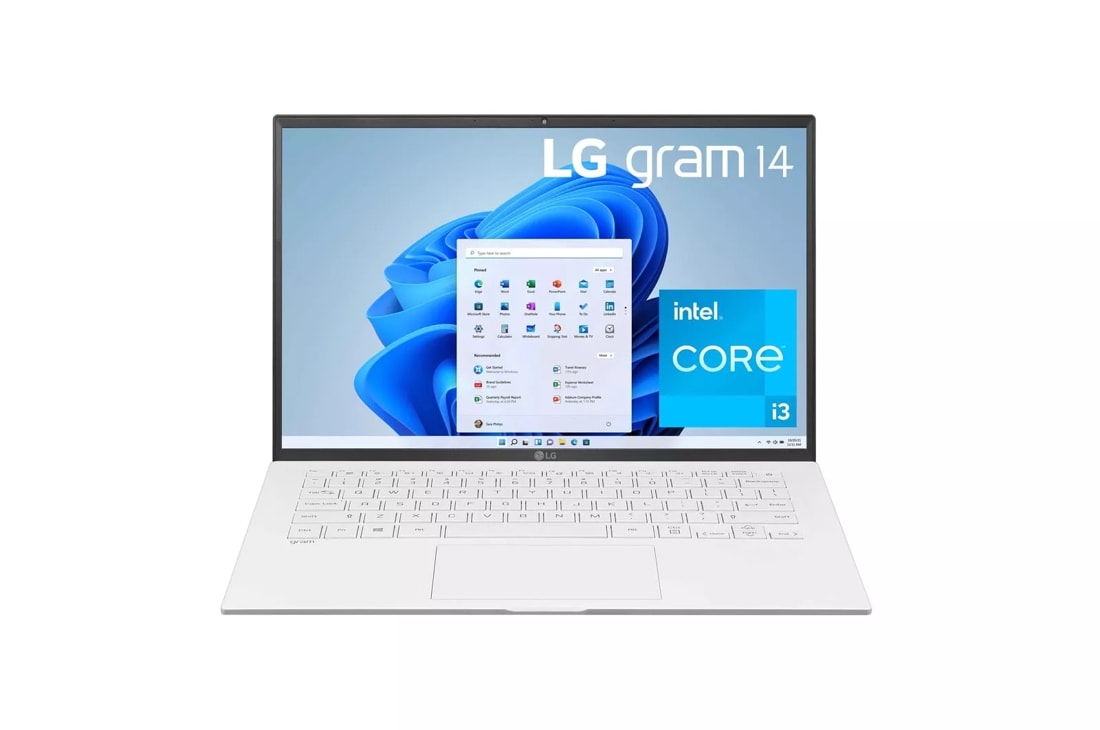 LG gram 14” Lightweight Laptop, Intel® 11th Gen Core® i3 Evo™ Platform, 8GB RAM, 256GB SSD, White