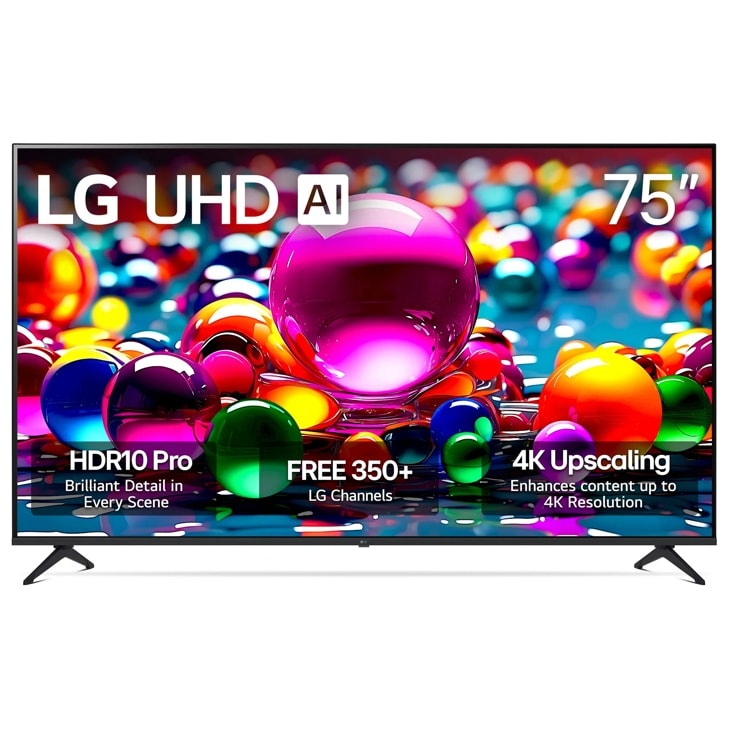 75 Inch Class LG UHD AI UA77A 4K Smart TV 2025 75UA7700AUA
