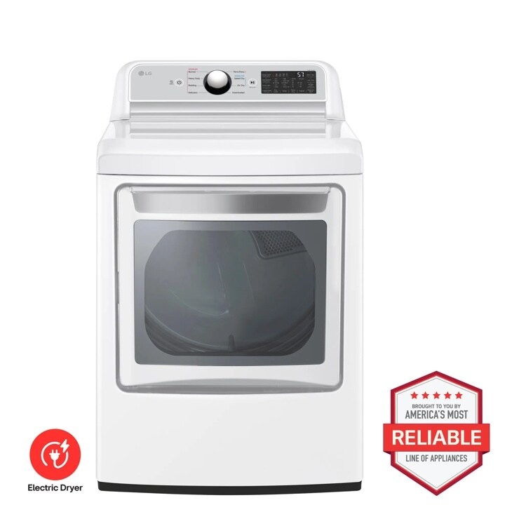 LG DLE7400WE Electric Dryer Brought to You by Americas Most Reliable Line of Appliances - Front View