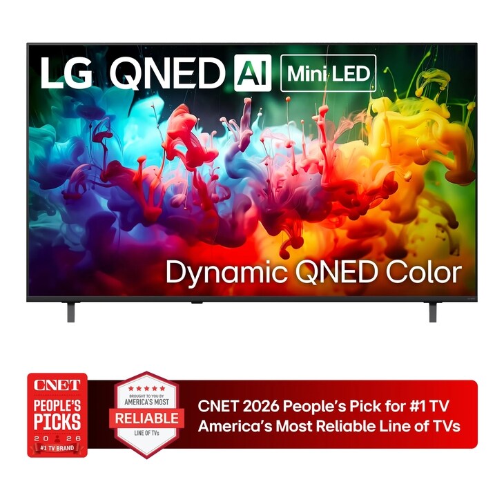 LG QNED AI Mini LED 4K QNED TV 65QNED75BUA with Dynamic QNED Color CNET 2026 People's Pick for #1 TV Brand America's Most Reliable Line of TVs