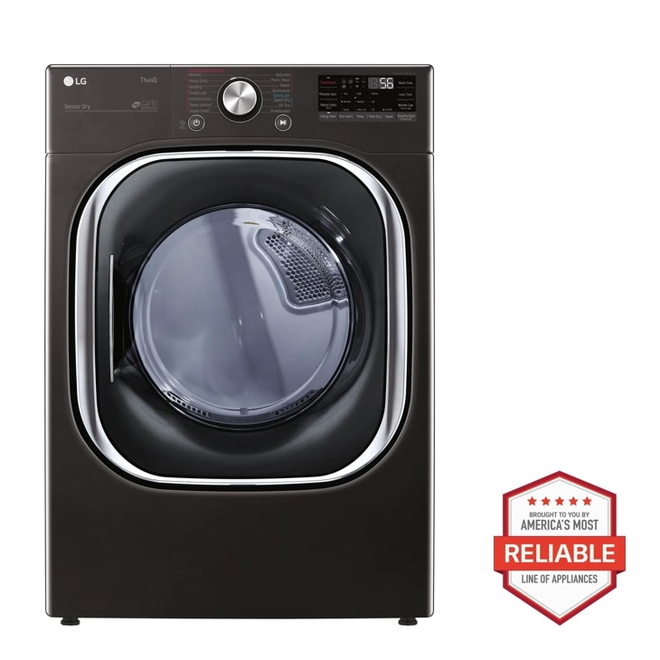 LG 7.4 cu. ft. Ultra Large Capacity Smart wi-fi Enabled Front Load Electric Dryer with TurboSteam™ and Built-In Intelligence Black DLEX4500B Picture 1