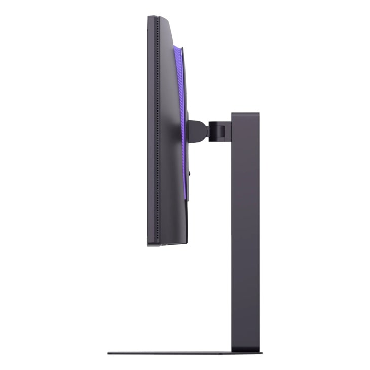 LG 27GM950B-B 27-Inch UltraGear Monitor with adjustable stand and purple LED accent lighting - Side View