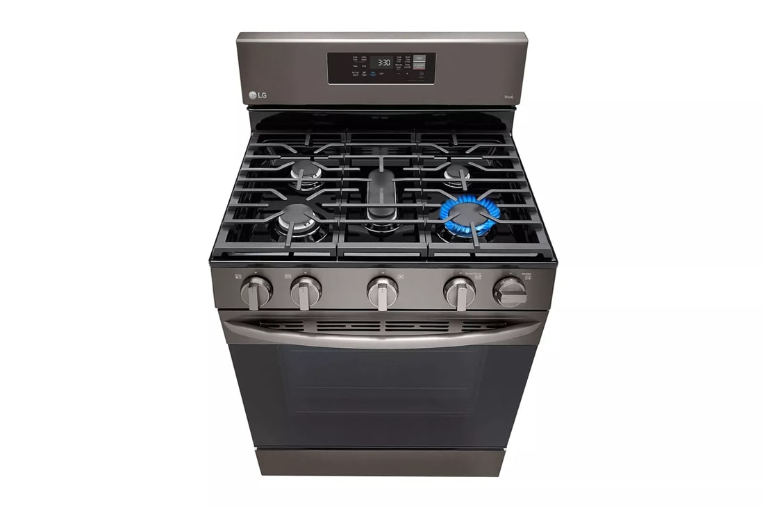 LG AirFry Smart Wi-Fi Enabled 30-in 5 Burners 5.8-cu ft Self