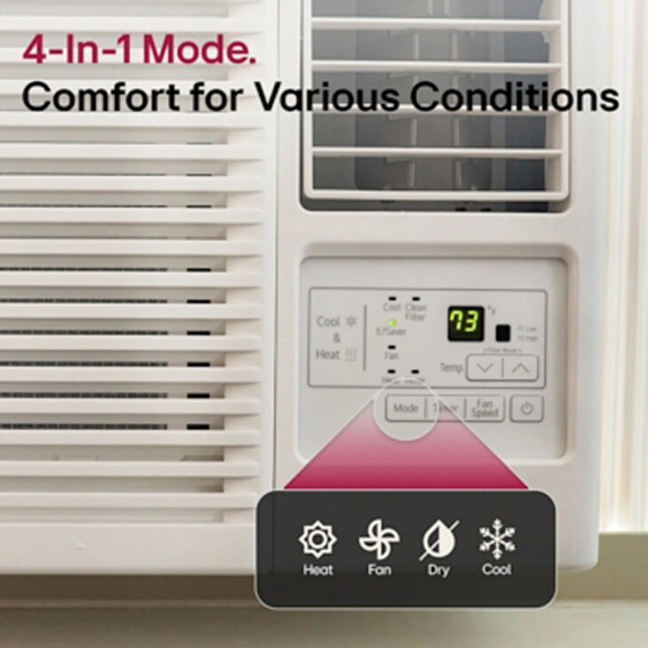 4 in 1 mode.
comfort for various conditions
heat
fan
dry
cool